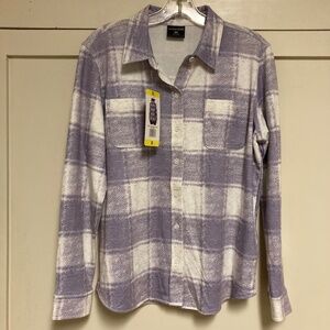 32 Degrees Heat Women's Cozy Knit Button‎ Up Shirt Flannel Size Small